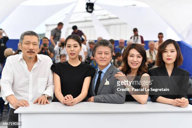Director Hong SangSoo, actors Kim Minhee, Kim Hyungkoo, Chon Yunhee and Kim Saebyuk attend the "The Day After " photocall during the 70th annual...