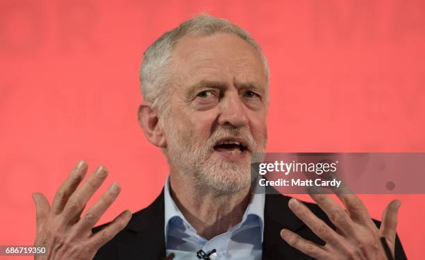 Labour leader Jeremy Corbyn speaks at the launch of Labour's Cultural Manifesto at Fruit on May 22, 2017 in Hull, England. Britain goes to the polls...