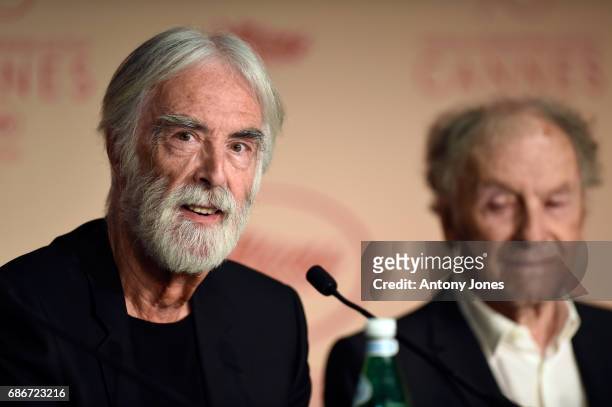 German director Michael Haneke attends the "Happy End" press conference during the 70th annual Cannes Film Festival on May 22, 2017 in Cannes, France.