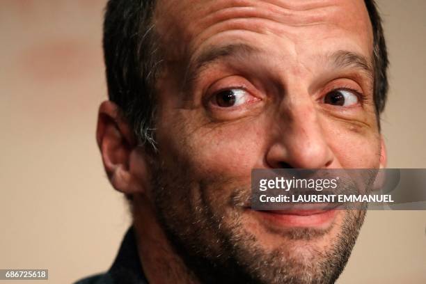 French actor Mathieu Kassovitz attends on May 22, 2017 during a press conference for the film 'Happy End' at the 70th edition of the Cannes Film...