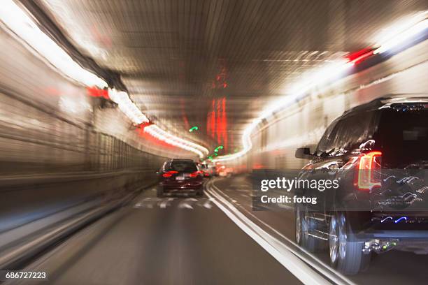 usa, new york state, new york city, traffic in lincoln tunnel - lincoln tunnel stockfoto's en -beelden