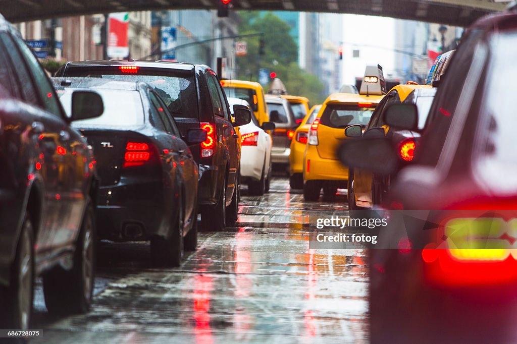 USA, New York State, New York City, Manhattan, Car traffic