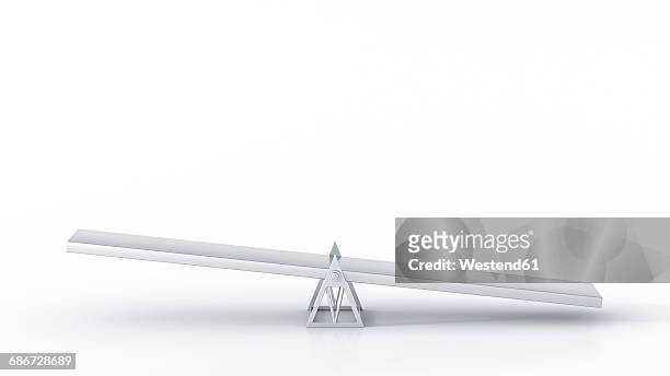 empty seesaw against white background - seesaw stock illustrations