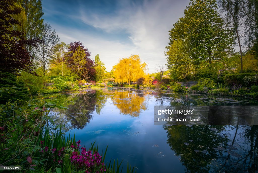 Japanese footbridge, Claude Monet's garden, Giverny, France