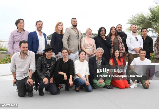 Directors attend the Les Realisateur De L'Atelier photocall during the 70th annual Cannes Film Festival at Palais des Festivals on May 22, 2017 in...