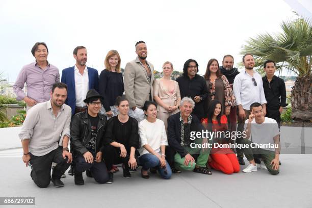 Directors attend the Les Realisateur De L'Atelier photocall during the 70th annual Cannes Film Festival at Palais des Festivals on May 22, 2017 in...