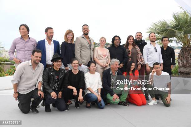 Directors attend the Les Realisateur De L'Atelier photocall during the 70th annual Cannes Film Festival at Palais des Festivals on May 22, 2017 in...