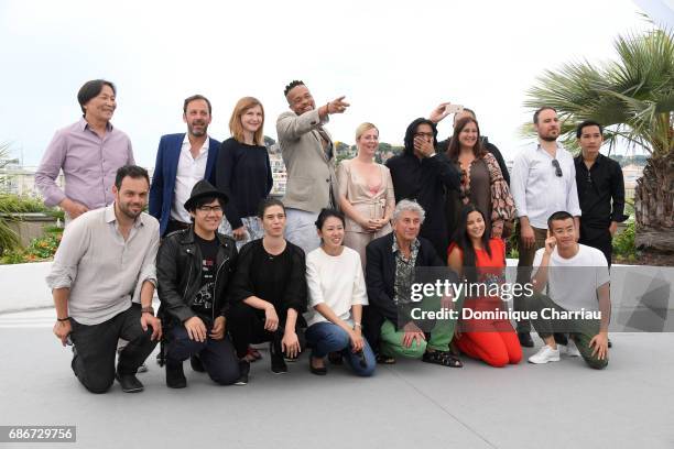 Directors attend the Les Realisateur De L'Atelier photocall during the 70th annual Cannes Film Festival at Palais des Festivals on May 22, 2017 in...