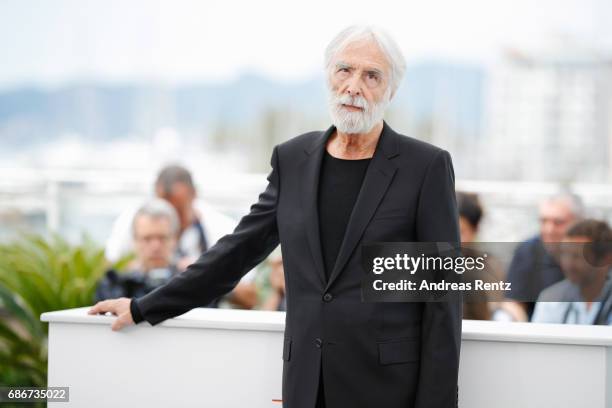Director Michael Haneke attends the "Happy End" photocall during the 70th annual Cannes Film Festival at Palais des Festivals on May 22, 2017 in...