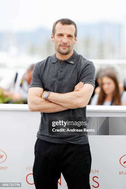 Actor Mathieu Kassovitz attends the "Happy End" photocall during the 70th annual Cannes Film Festival at Palais des Festivals on May 22, 2017 in...