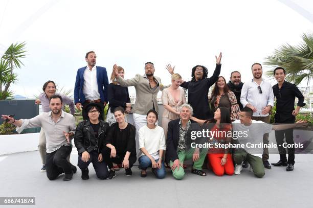 Directors attend the Les Realisateur De L'Atelier photocall during the 70th annual Cannes Film Festival at Palais des Festivals on May 22, 2017 in...