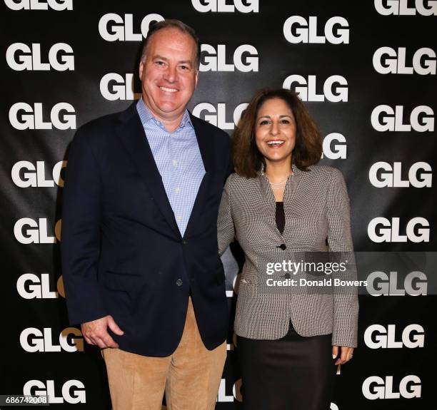 John Donoghue, Head of New Markets at GLG, and Neera Tanden, President and CEO of the Center for American Progress, attend GLG Hosts CAP's Neera...