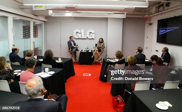 Richard Socarides, Head of Public Affairs at GLG, and Neera Tanden, President and CEO of the Center for American Progress, attend GLG Hosts CAP's...