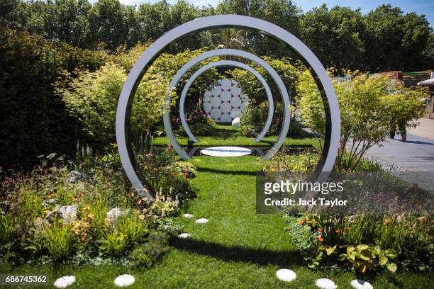 The 'The Breast Cancer Now Garden: Through The Microscope' on display at the Chelsea Flower Show on May 22, 2017 in London, England. The prestigious...
