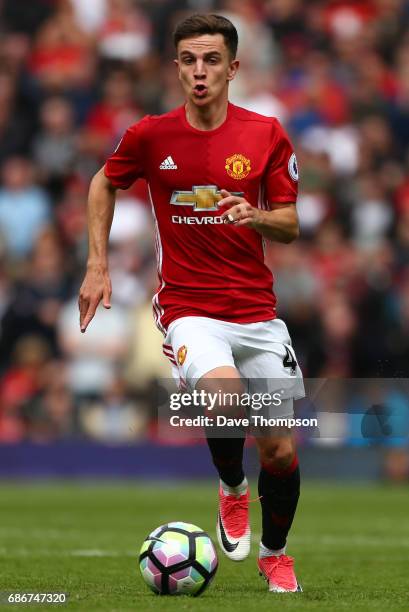 Josh Harrop of Manchester United during the Premier League match between Manchester United and Crystal Palace at Old Trafford on May 21, 2017 in...