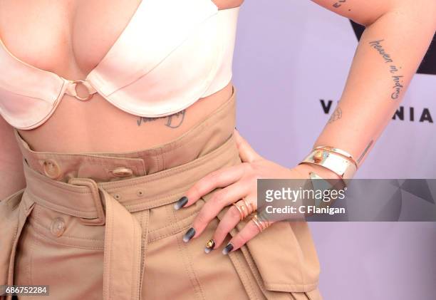 Halsey, jewelry detail, attends the 2017 Billboard Music Awards at T-Mobile Arena on May 21, 2017 in Las Vegas, Nevada.