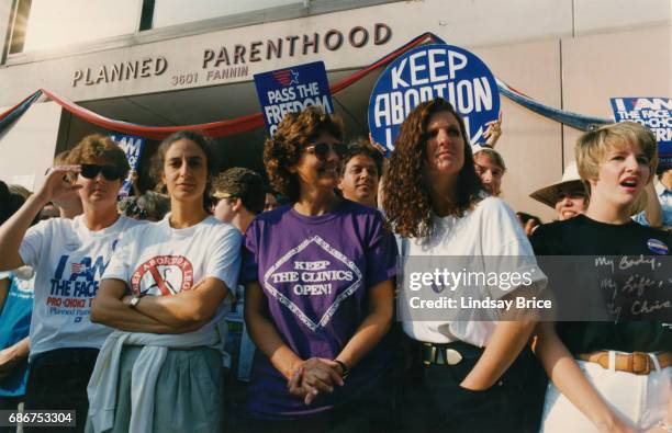 Republican National Convention Protests. Pro-Choice activists defend Planned Parenthood during the GOP Convention from violent extremist organization...