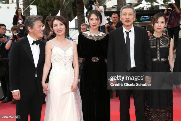 Actors Haehyo Kwon, Cho Yunhee and Kim Minhee, director Hong SangSoo and actress Kim Saebyuk attend "The Day After " premiere during the 70th annual...