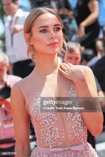 Kimberley Garner attends the "How To Talk To Girls At Parties" screening during the 70th annual Cannes Film Festival at Palais des Festivals on May...