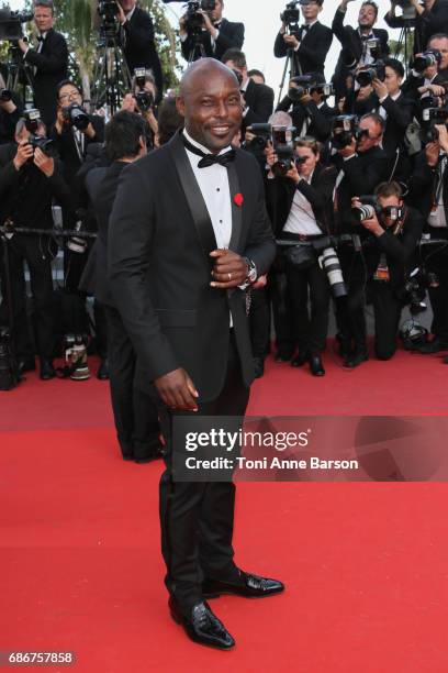 Jimmy Jean Louis attends the "The Meyerowitz Stories" screening during the 70th annual Cannes Film Festival at Palais des Festivals on May 21, 2017...
