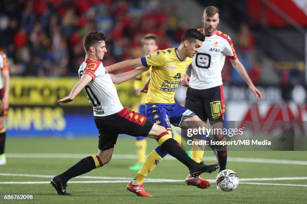 Sint-Truiden , Belgium / Stvv v Kv Mechelen / "nJordi VANLERBERGHE - Stef PEETERS"nJupiler Pro League 2016 - 2017 Play-Off 2a Matchday 10 "nPicture...