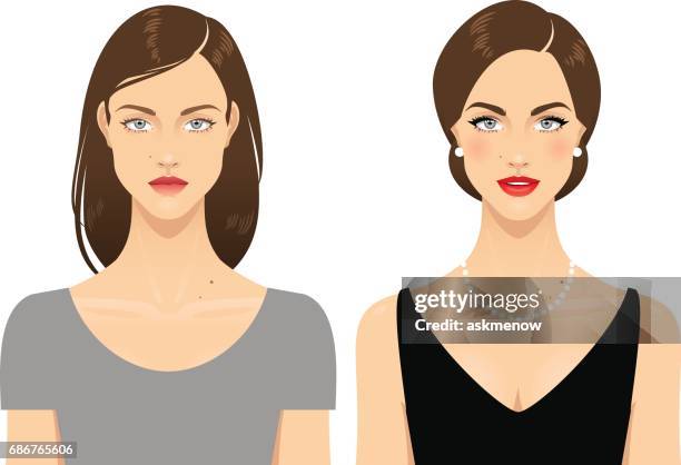 makeup - makeover stock illustrations