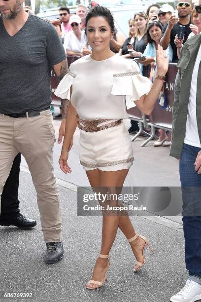 Eva Longoria is spotted at Hotel Martinez during the 70th annual Cannes Film Festival at on May 22, 2017 in Cannes, France.