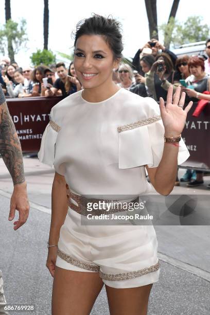 Eva Longoria is spotted at Hotel Martinez during the 70th annual Cannes Film Festival at on May 22, 2017 in Cannes, France.