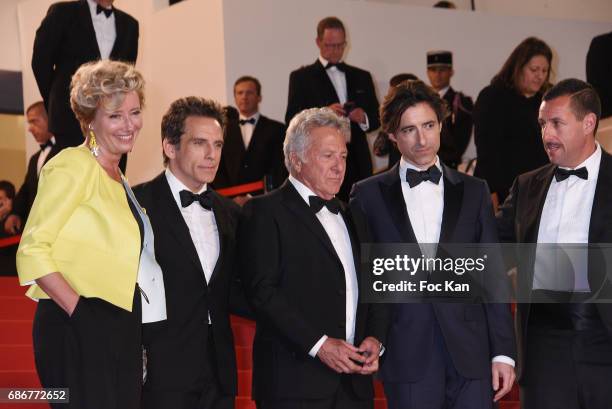 Actor Dustin Hoffman, director Noah Baumbach, actress Emma Thompson, actor Ben Stiller and actor Adam Sandler of 'The Meyerowitz Stories' attend the...