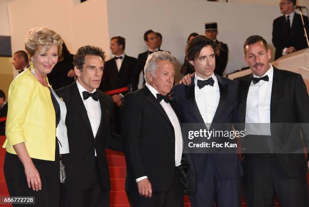 Actor Dustin Hoffman, director Noah Baumbach, actress Emma Thompson, actor Ben Stiller and actor Adam Sandler of 'The Meyerowitz Stories' attend the...