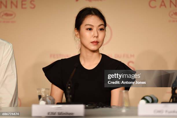 Kim Min Hee attends the "The Day After " press conference during the 70th annual Cannes Film Festival on May 22, 2017 in Cannes, France.