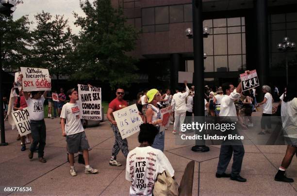 Republican National Convention Protests. Queer Nation and ACT UP activists protest the Republican Party, the American government's negligence in the...