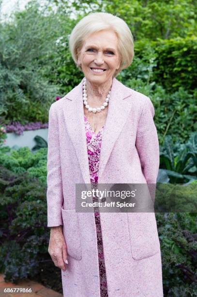 Mary Berry attends RHS Chelsea Flower Show press day at Royal Hospital Chelsea on May 22, 2017 in London, England.