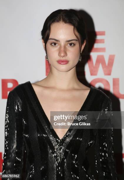 Grace Van Patten poses at the opening night party for The New Group Theater Company's new play "Whirligig" at Social Drink and Food Club Terrace at...