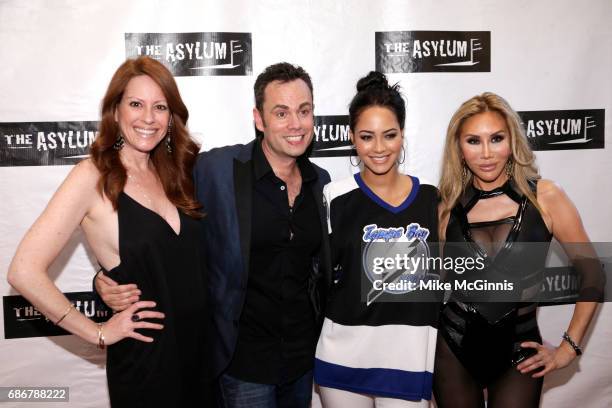 Scotty Mullens Tess Broussard and Tristin Mays attend the Premiere Of The Asylum's "King Arthur And The Knights Of The Round Table" at The...