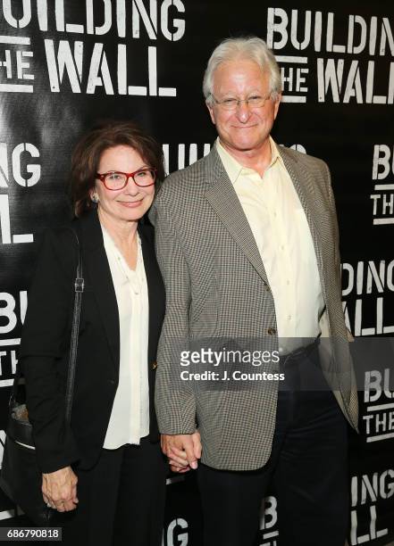 Actor Steve Vinovich and Carolyn Migini attend the opening night of "Building The Wall" at New World Stages on May 21, 2017 in New York City.
