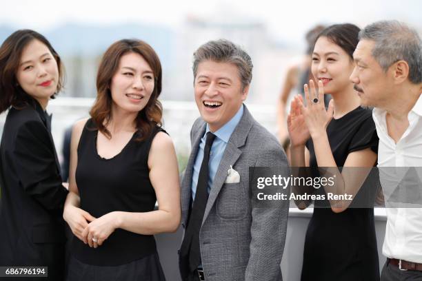 Kim Sae-byeok, Cho Yun-hee, Kwon Hae-hyo, Kim Min-hee and director Hong Sangsoo attends "The Day After " photocall during the 70th annual Cannes Film...