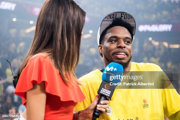 Bobby Dixon, #35 of Fenerbahce Istanbul during the 2017 Final Four Istanbul Turkish Airlines EuroLeague Champion Trophy Ceremony at Sinan Erdem Dome...