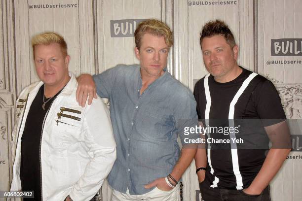Gary LeVox, Joe Don Rooney and Jay Demarcus of Rascal Flatts attend Build series to promote new album at Build Studio on May 22, 2017 in New York...