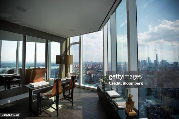 Furnished office is seen in a model unit at Madison Square Park Tower at 45 East 22nd Street in the Flatiron District of New York, U.S., on Thursday,...