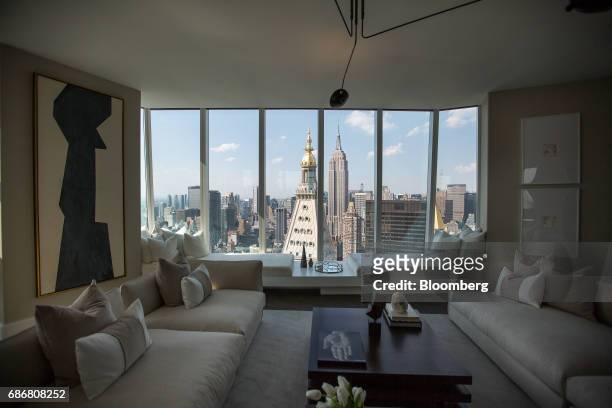 Furnished model unit is seen inside Madison Square Park Tower at 45 East 22nd Street in the Flatiron District of New York, U.S., on Thursday, May 18,...