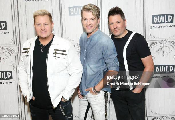 Musicians Gary LeVox, Joe Don Rooney and Jay DeMarcus of band Rascal Flatts attend Build presents Rascal Flatts promoting their new album at Build...