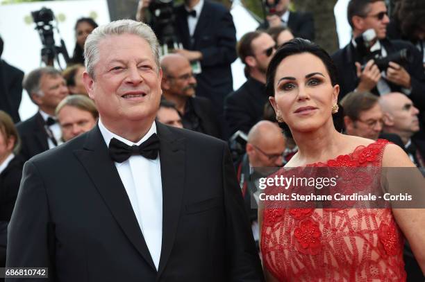 Al Gore and Elizabeth Keadle of "An Inconvenient Sequel: Truth to Power" attend "The Killing Of A Sacred Deer" premiere during the 70th annual Cannes...