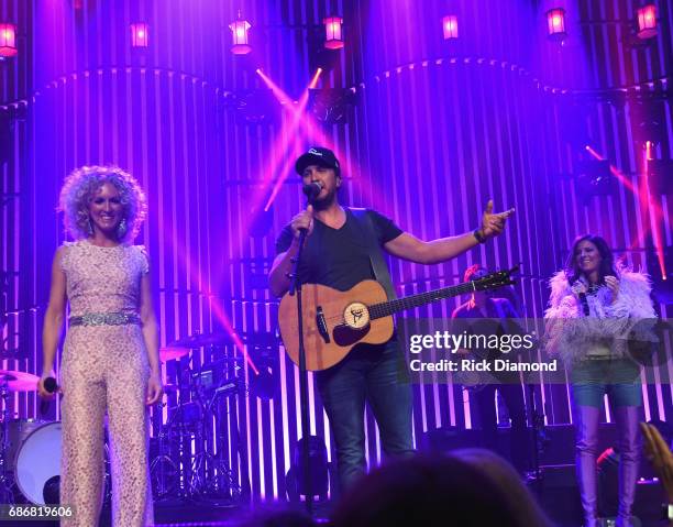 Little Big Town At The Mother Church - Special Guest Luke Bryan joins Kimberly Schlapman and Karen Fairchild on stage at the Ryman Auditorium on May...