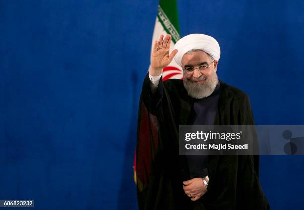 Iranian President Hassan Rouhani gives a press conference on May 22, 2017 in Tehran, Iran. Responding to criticism of the Islamic Republic from U.S....