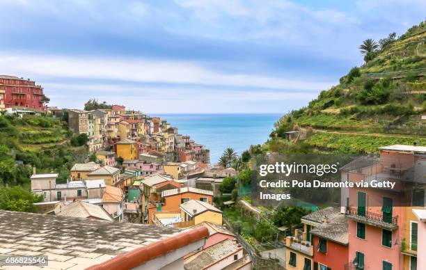 cinque terre coastline villages, la spezia, italy - norte fotografías e imágenes de stock