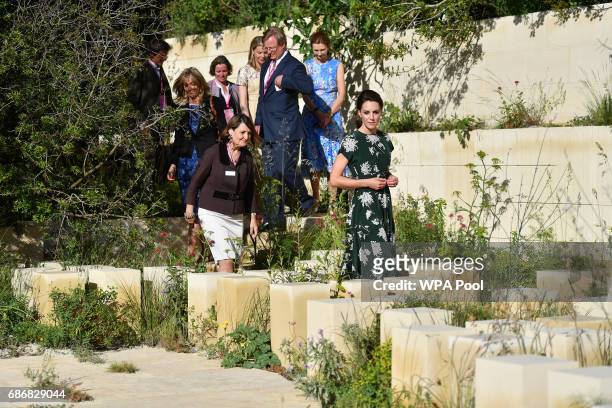 Catherine, Duchess of Cambridge arrives to view the 'M&G Garden 2017' as she visits the RHS Chelsea Flower Show press day at Royal Hospital Chelsea...