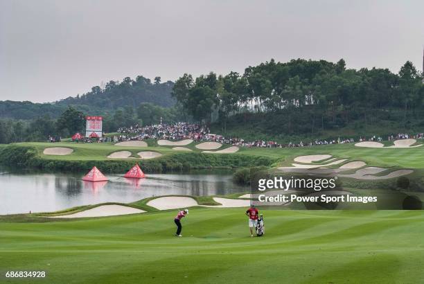 Thorbjørn Olesen of Denmark in action during the day three of the WGC HSBC Champions at the Mission Hills Resort on November 03 in Shenzhen, China.