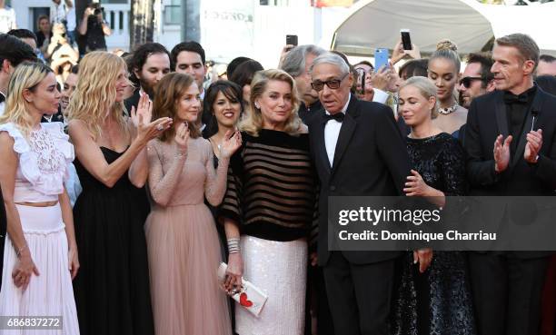 Elodie Bouchez, Sandrine Kiberlain, Isabelle Huppert, Catherine Deneuve, Andre Techine, Emmanuelle Beart and Lambert Wilson attends the "The Killing...