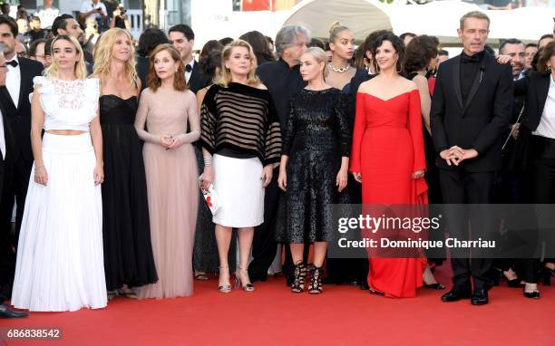 Elodie Bouchez, Sandrine Kiberlain, Isabelle Huppert, Catherine Deneuve, Emmanuelle Beart, Juliette Binoche and Lambert Wilson attends the "The...